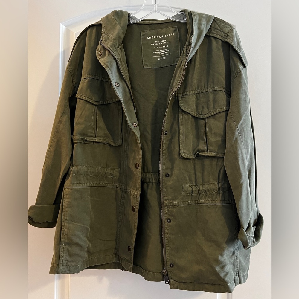 American Eagle Outfitters Olive Military Jacket